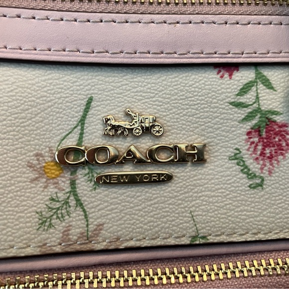 Coach Cream and Pink Floral Rowan Satchel - Picture 5 of 5